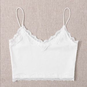 white lace tank top